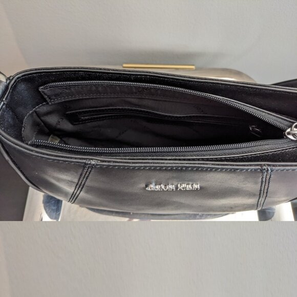 NEW Calvin Klein Black Leather Crossbody – Structured Sleek Minimalist Bag - Picture 9 of 10